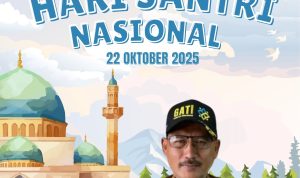 Biru dan Kuning Ilustrasi Hari Santri Nasional Poster